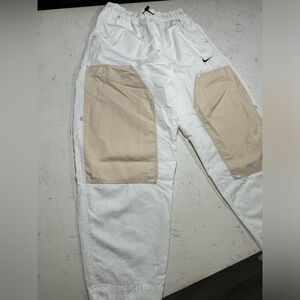 White Nike cargo pants with patching Size Xs